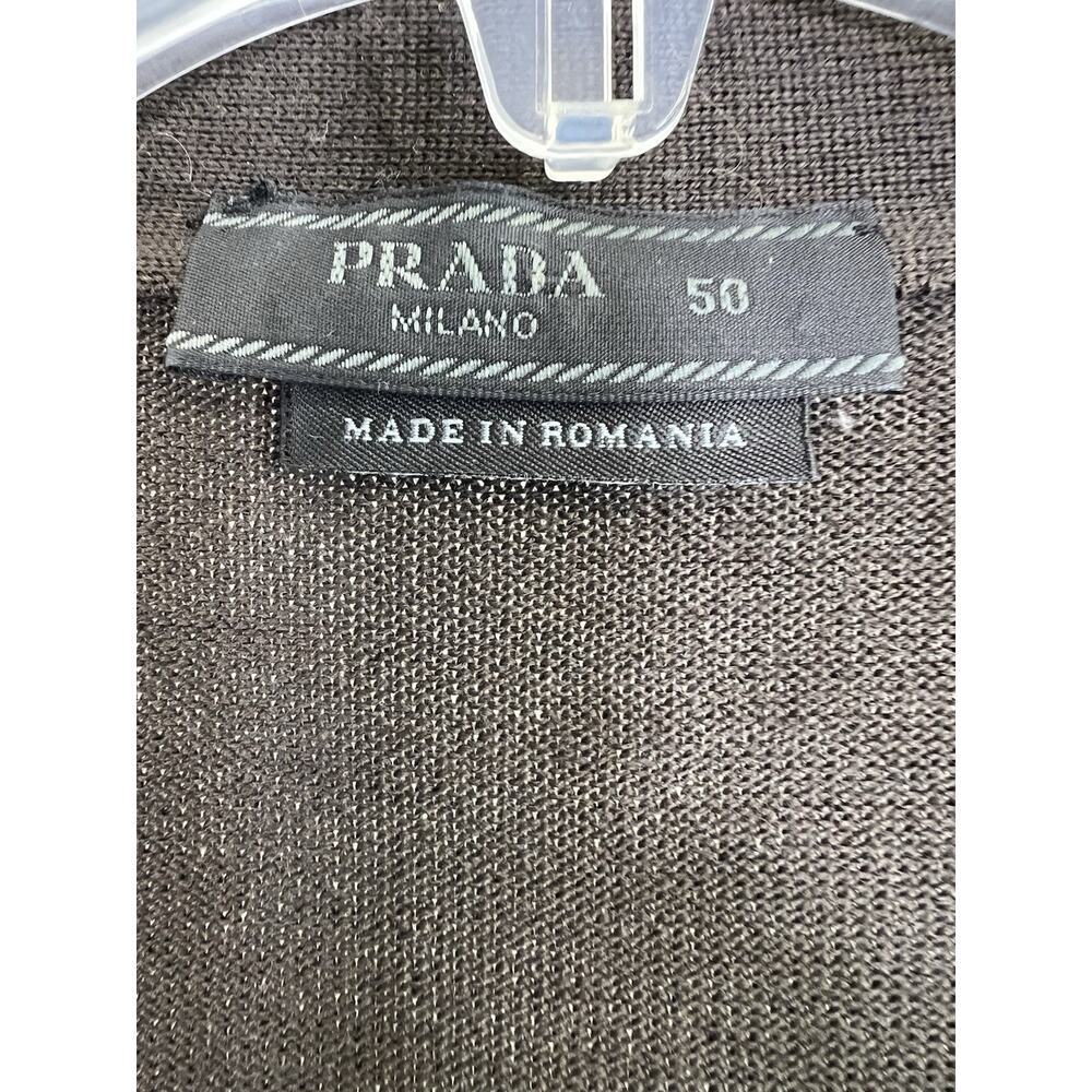 Prada Men’s Cable Knit Cardigan Sweater Size 50‎ US M Brown Wool Cashmere - Picture 2 of 16